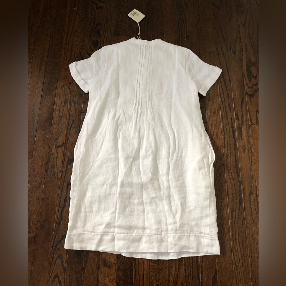 Faherty Women’s XS Gemina White 100% Linen Short-Sleeved Pleated Dress - NWT! - Picture 13 of 13